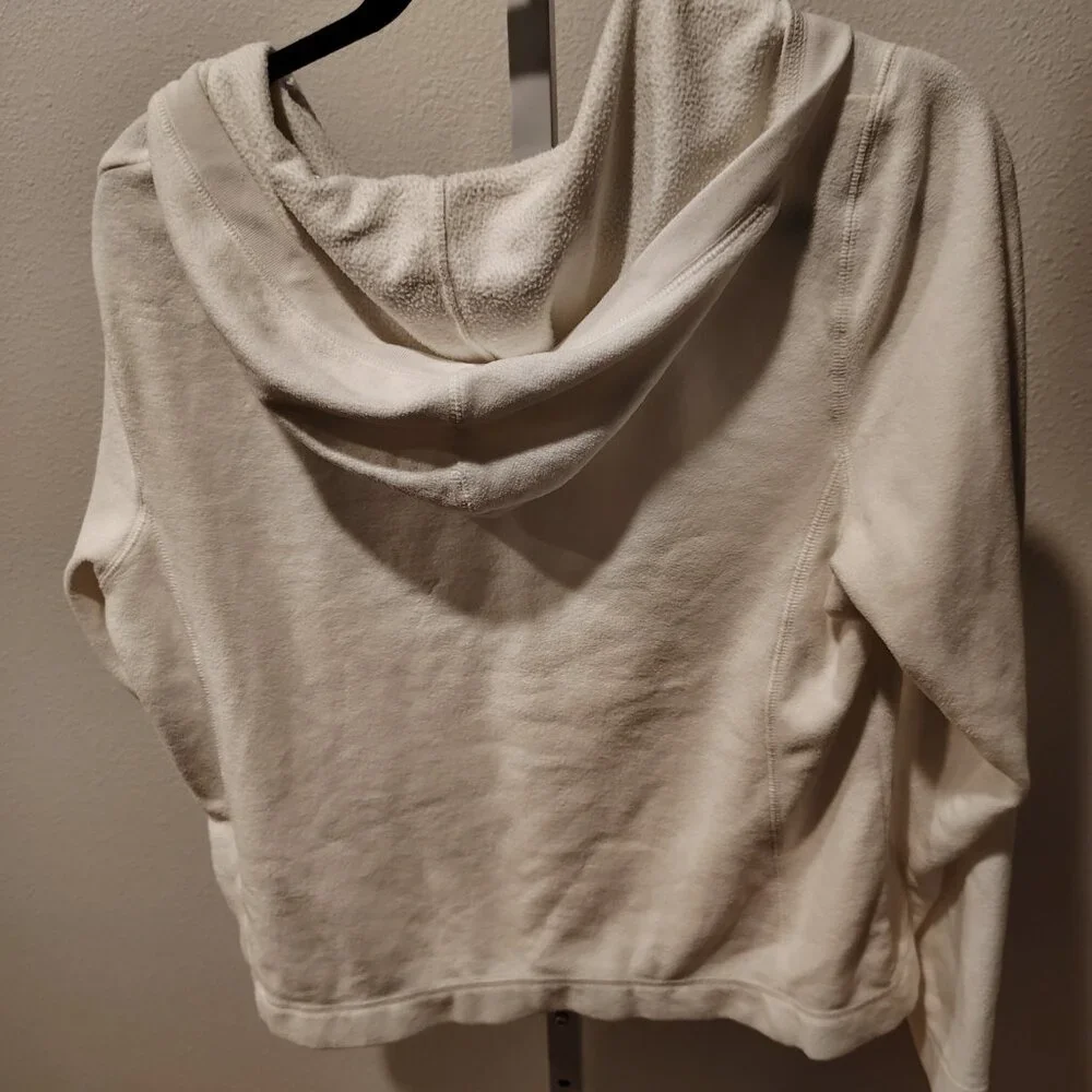 Tek Gear Women's White Fleece Hoodie Size Large Polyester Long Sleeve Pockets - Picture 8 of 11